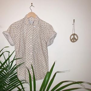 Karen Scott 100% Cotton Short Sleeve Button Down